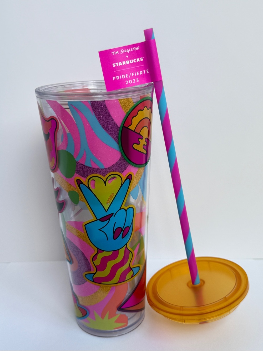 Starbucks x Tim Singleton 2023 Pride Pink & Multicolor Tumbler - Picture 5 of 8